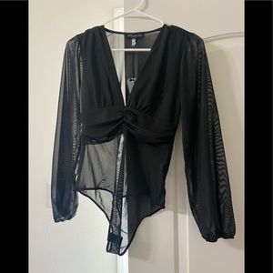 Black sheer bodysuit size S